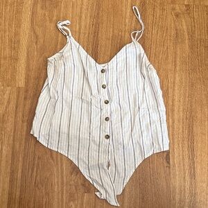 Abercrombie & Fitch Top in Cream and Brown Stripes